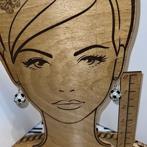 New La Volpe Dangle Earrings for Women Rhinestone Ball Earrings Soccer Drop